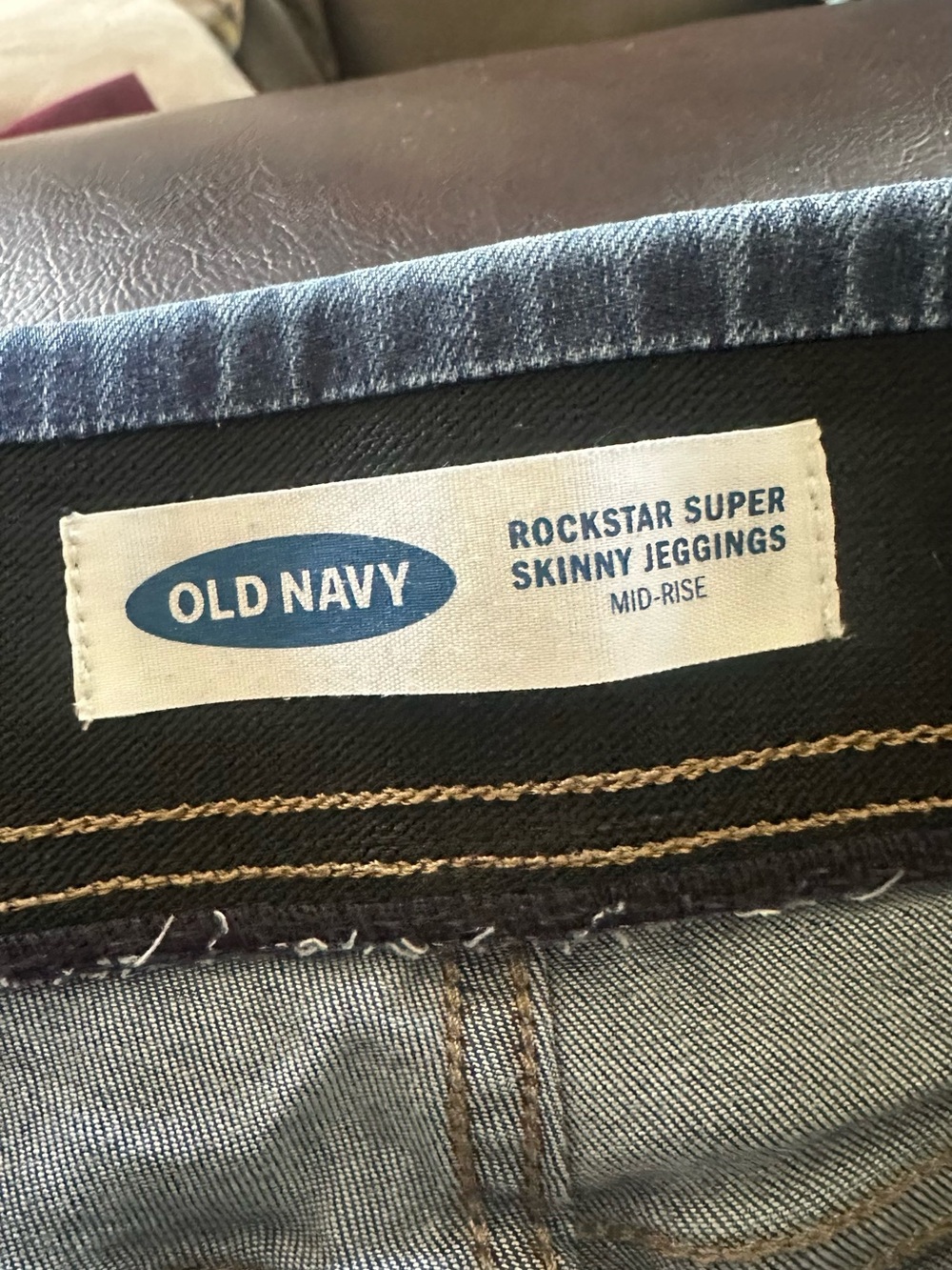 Old Navy Dark Blue Distressed “ROCKSTAR SUPER SKINNY” Jeggings - Picture 5 of 8